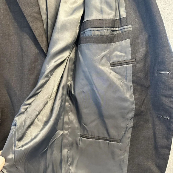 Peter Millar Blazer 100% Wool Mens 46L Sports Coat Suit Jacket Solid Gray Golf - Picture 8 of 12
